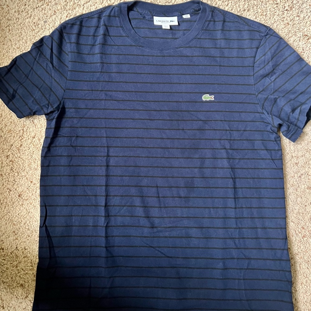 Lacoste blue striped shirt